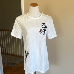 Melody Ehsani x Reebok White Tee with Black Floral Accents